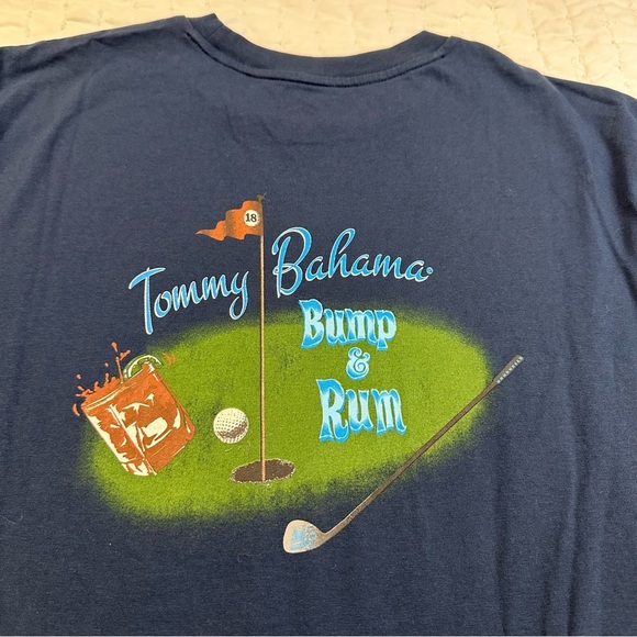 Tommy Bahama 100% Cotton Bump and Run Deep Blue Short Sleeve Tee - Picture 11 of 11